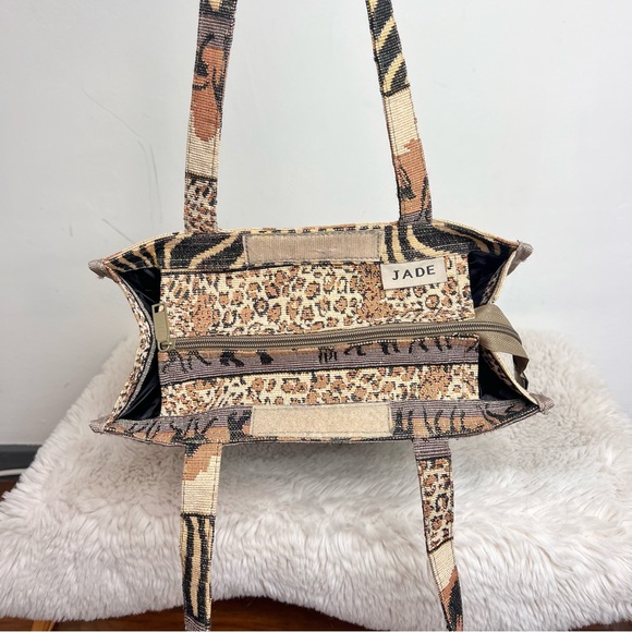 🦒Vintage Jade African safari inspired animal print tapestry tote bag - Picture 10 of 12